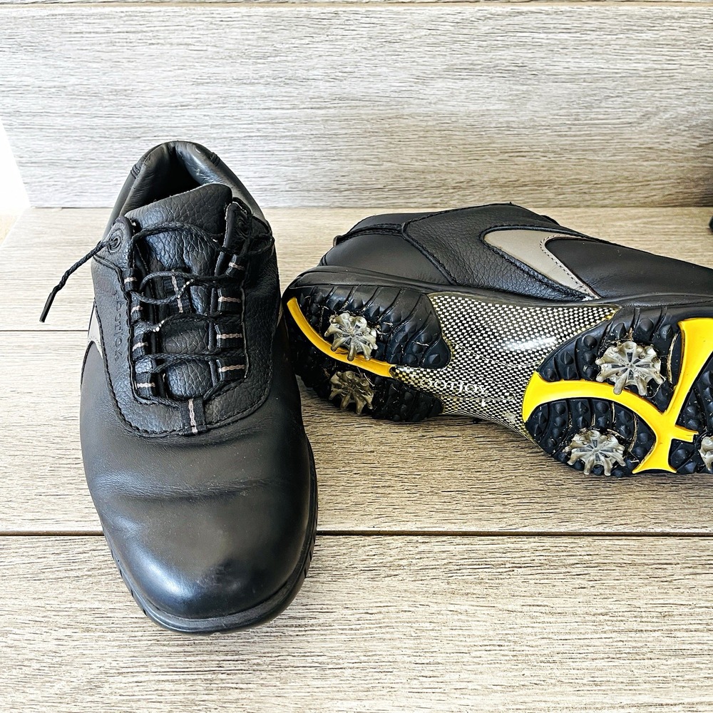 FootJoy Contour Series Men's Spiked Golf Shoes Black/Gray Leather Lace-Up Size 8